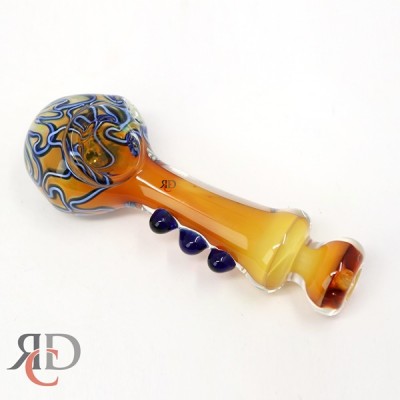 GLASS PIPE GOLDEN PIPE WITH MARBLE GP7568 1CT